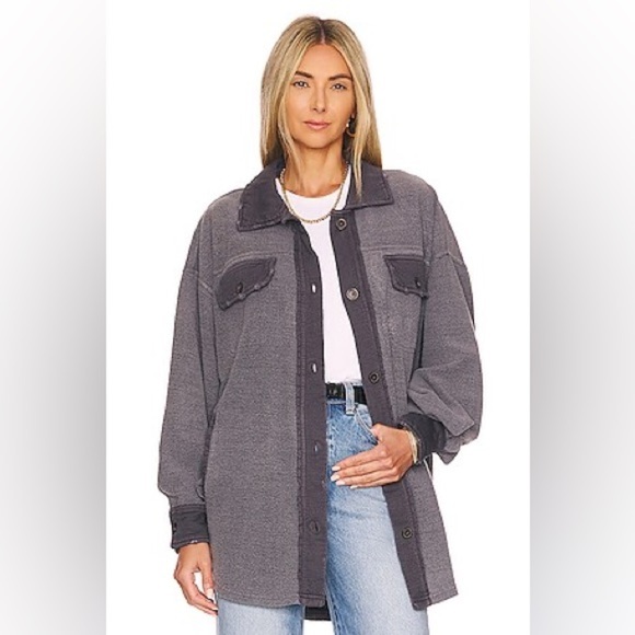 Free People oversized Ruby Jacket grey size small - Picture 7 of 15